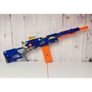 NERF N-Strike Longstrike CS-6 Blaster With Sight Clip Mag & Barrel Extension